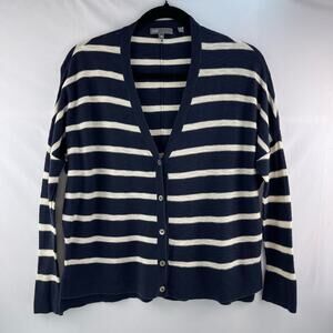 Vince Cotton Striped Lightweight Cardigan Size XS